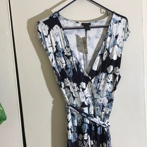 Faux wrap dress with belt.